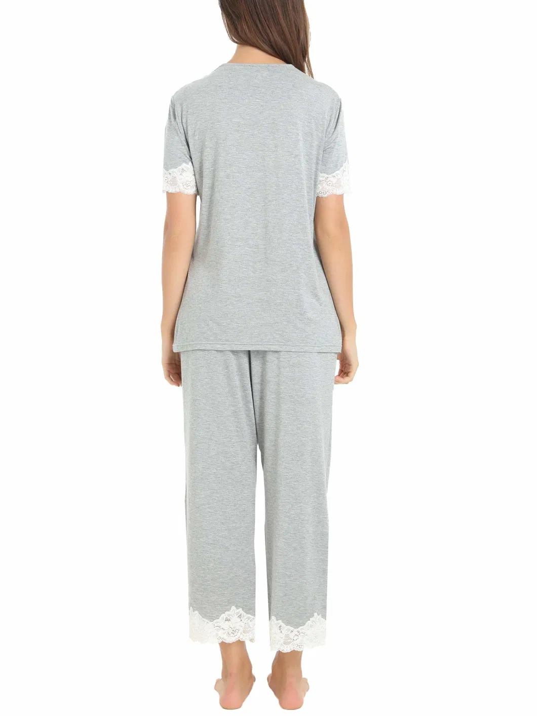 Lady&prime;s Soft Sleepwear Viscose Fabric Pajamas Long Sleeve Bamboo Pjs Top and Pants Loungewear