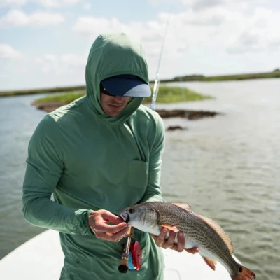 Hot Sale Performance Long Sleeve Fishing Shirt Hoodie Custom Hooded Bamboo Fishing Shirt with Thumb Hole